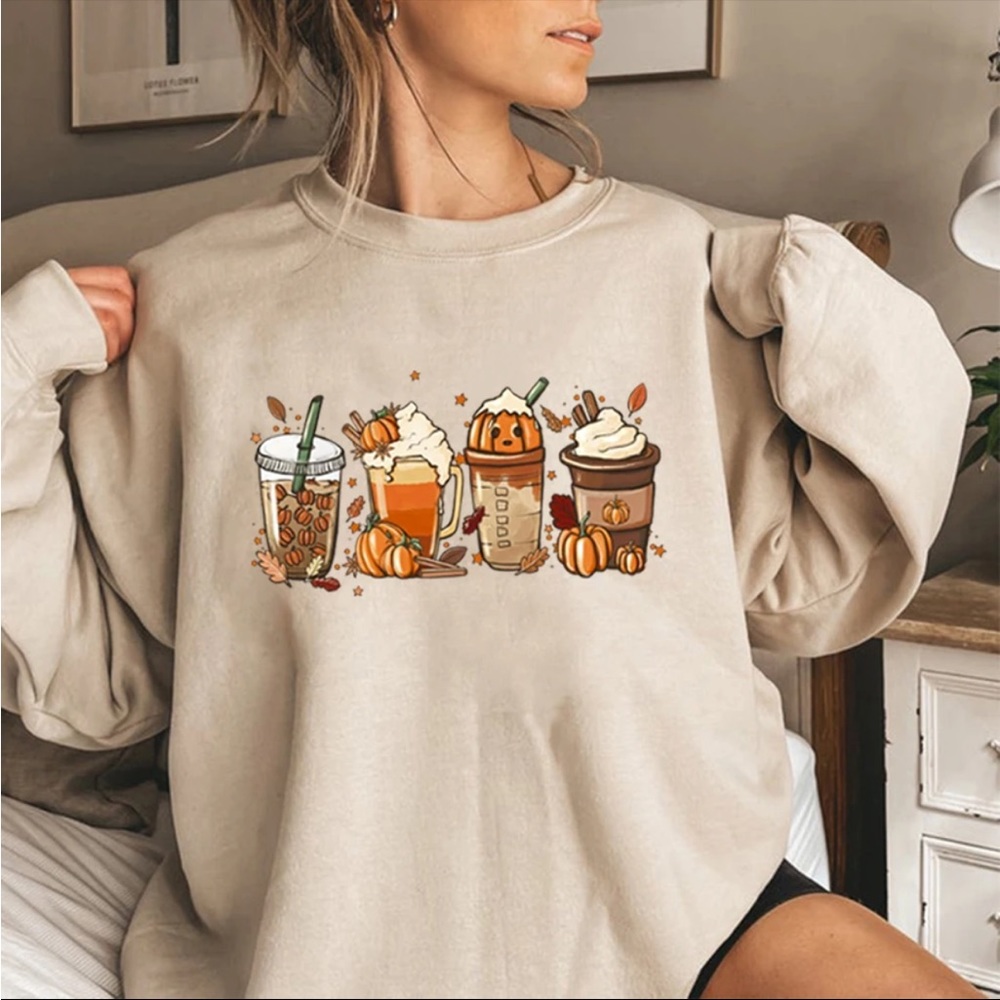 Fall Pumpkin Latte Crew Neck